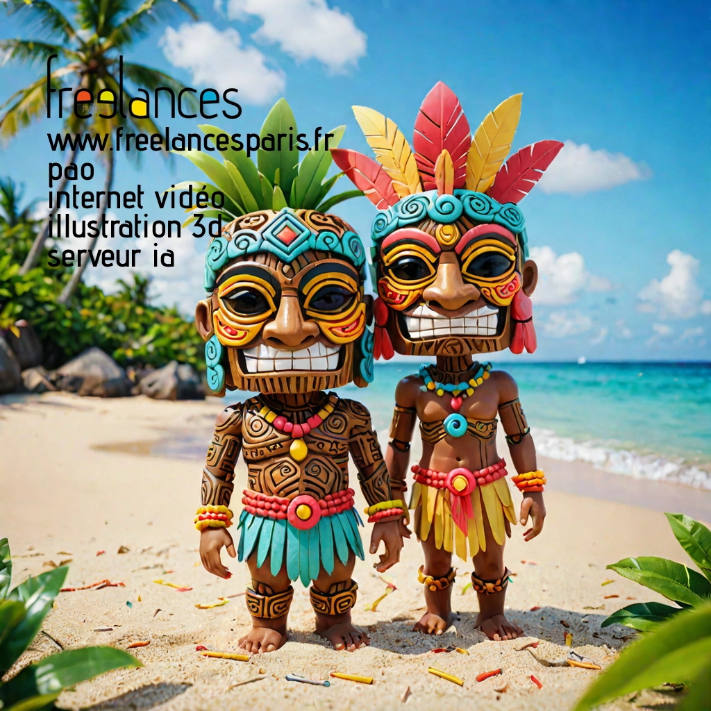 Pao mise en page internet vidéo illustration 3d serveur IA générative AI freelance paris studio de création magazines PW38EGA0